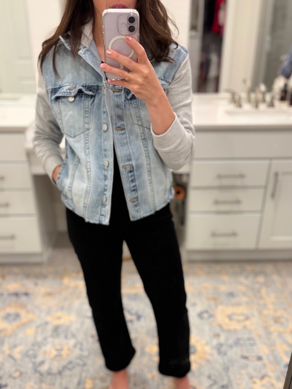 Kensie mixed media Jean jacket